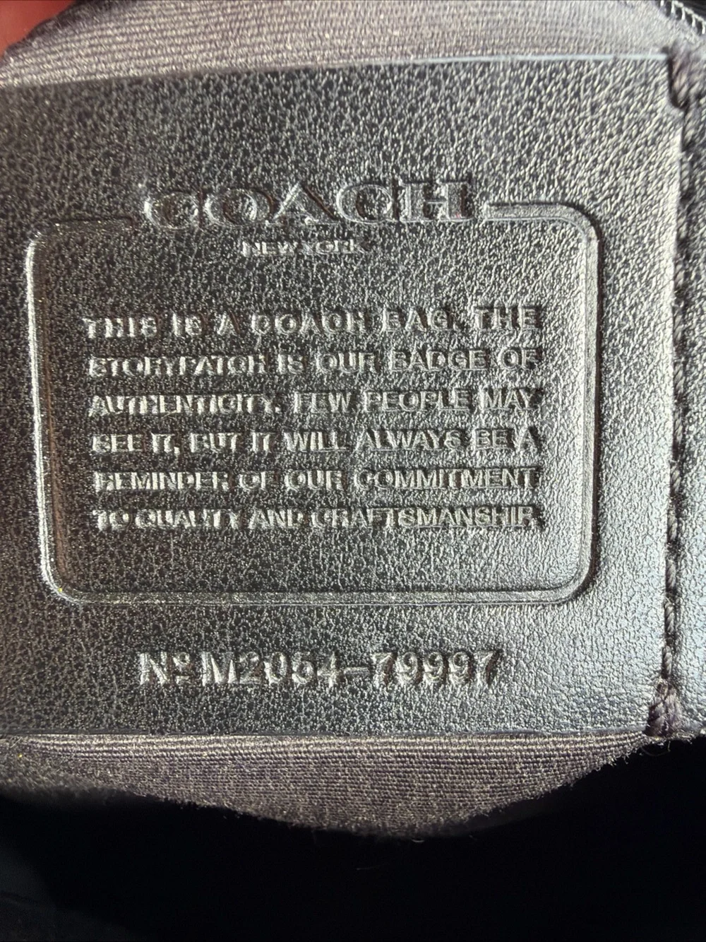 Coach Black Pebbled Leather Tote with Gold-Tone Logo